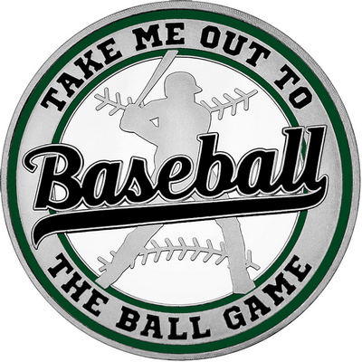 Black "Baseball" with Dark Green Outer Circular Borders